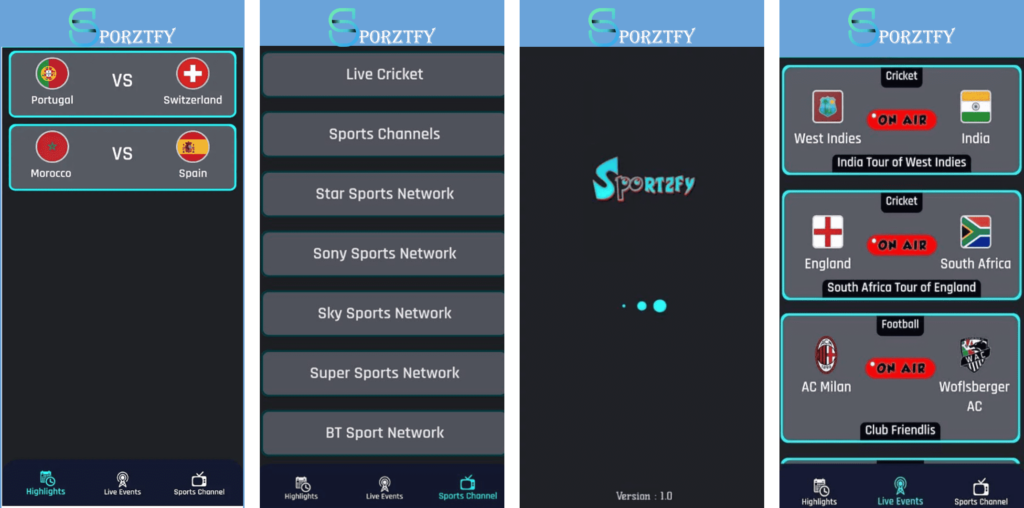 Sportzfy screenshots